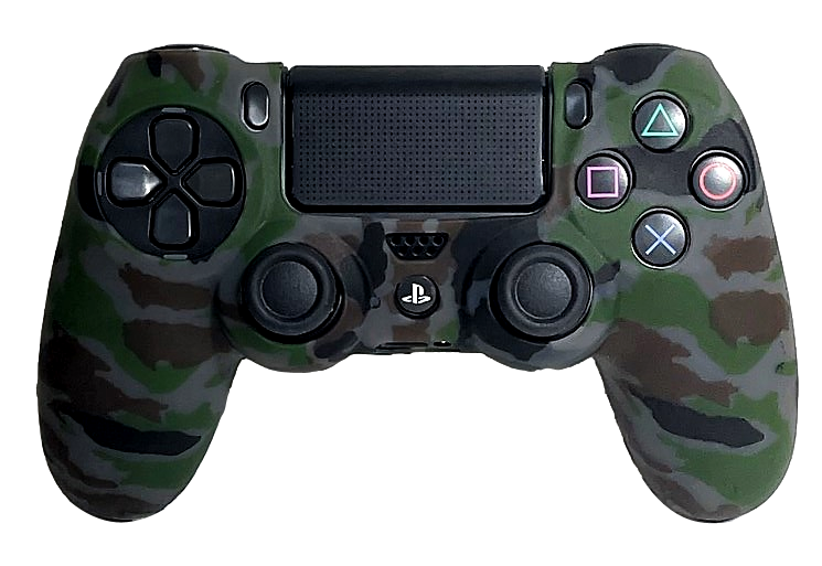 Silicone Cover For PS4 Controller Case Skin Dark Grey Camo