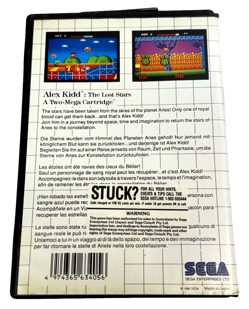 Alex Kidd The Lost Stars Sega Master System *Complete* (Preowned)