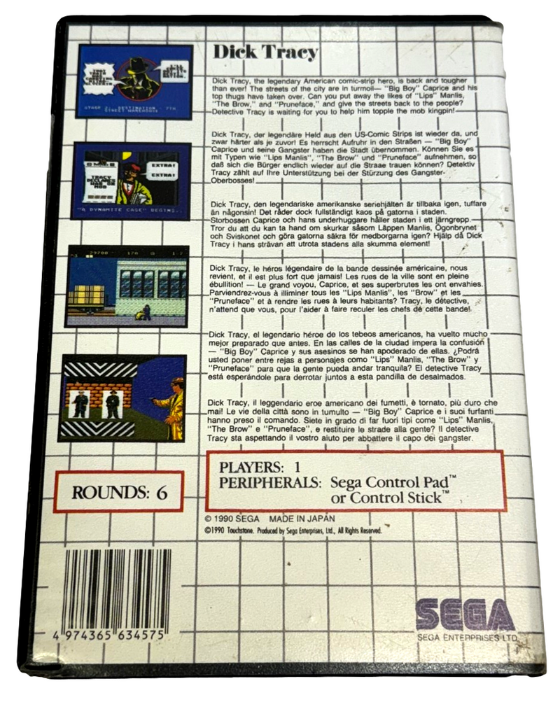 Dick Tracy Sega Master System *Complete* (Preowned)
