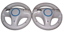 2 x Genuine Nintendo Wii Wii U White Steering Wheel Mario Kart Racing (Preowned)