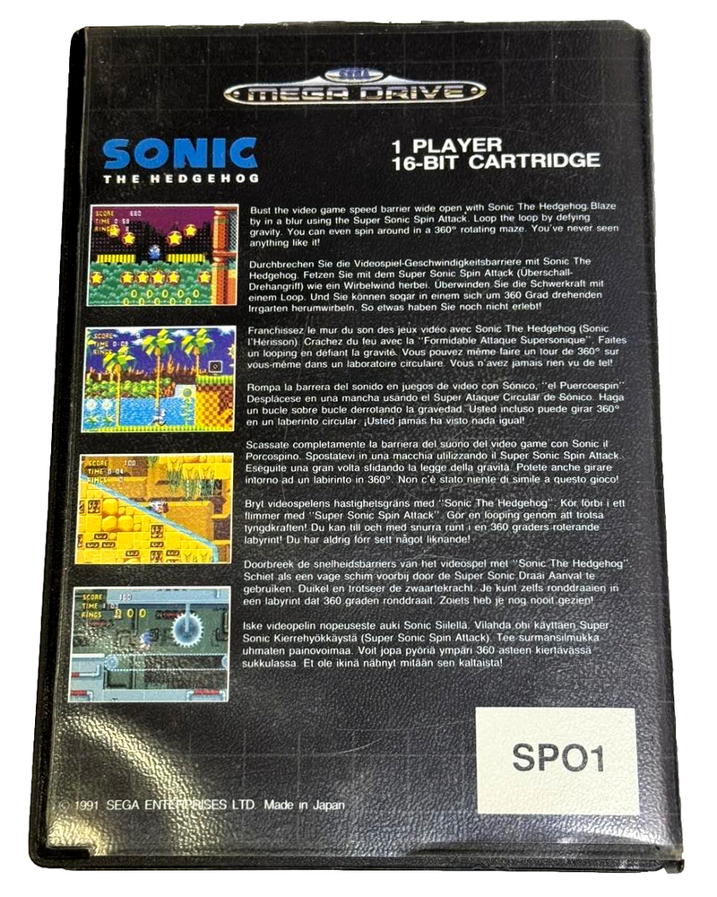 Sonic The Hedgehog Sega Mega Drive PAL *No Manual* (Preowned)