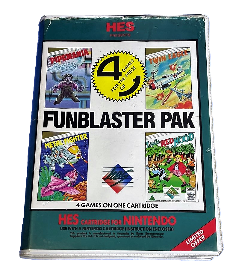 Funblaster Pak Nintendo HES NES Boxed PAL Piggy Back