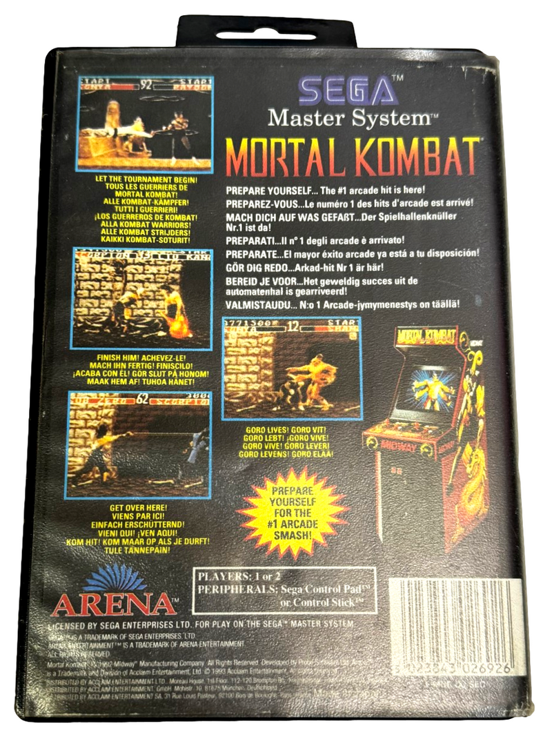 Mortal Kombat Sega Master System *No Manual* (Preowned)