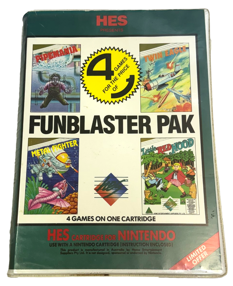 Funblaster Pak Nintendo HES NES Boxed PAL Piggy Back *Complete*