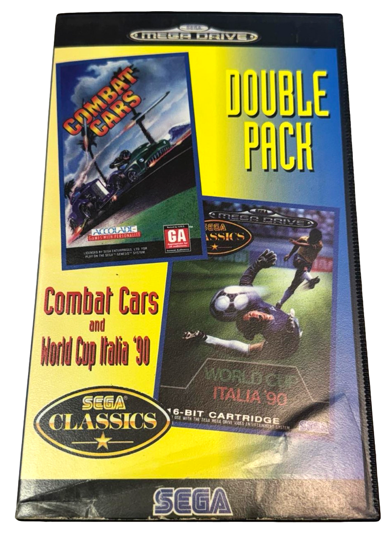 Double Pack Combat Cars and World Cup Italia 90 Sega Mega Drive *Complete* (Preowned)