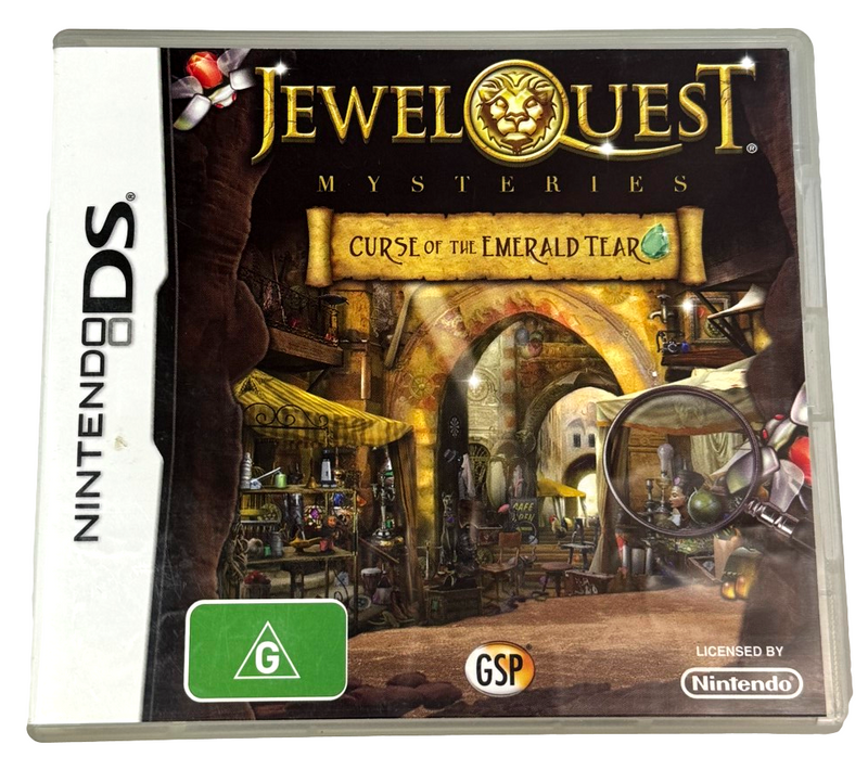 Jewel Quest: Curse of the Emerald Tear Nintendo DS 2DS 3DS Game *Complete* (Preowned)