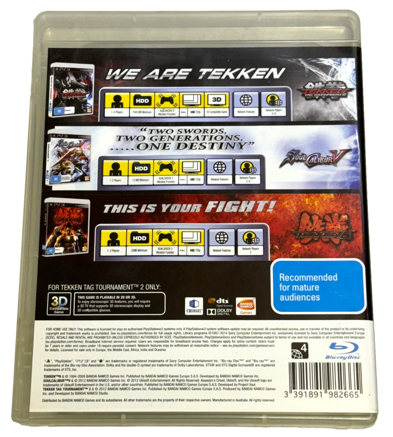 Fighting Edition Sony PS3 Tekken 5 Tekken Tag Soul Calibur V (Preowned)