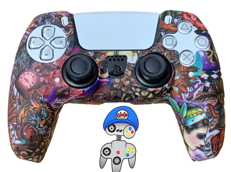 Silicone Cover For PS5 Controller Case Skin - Tattoo