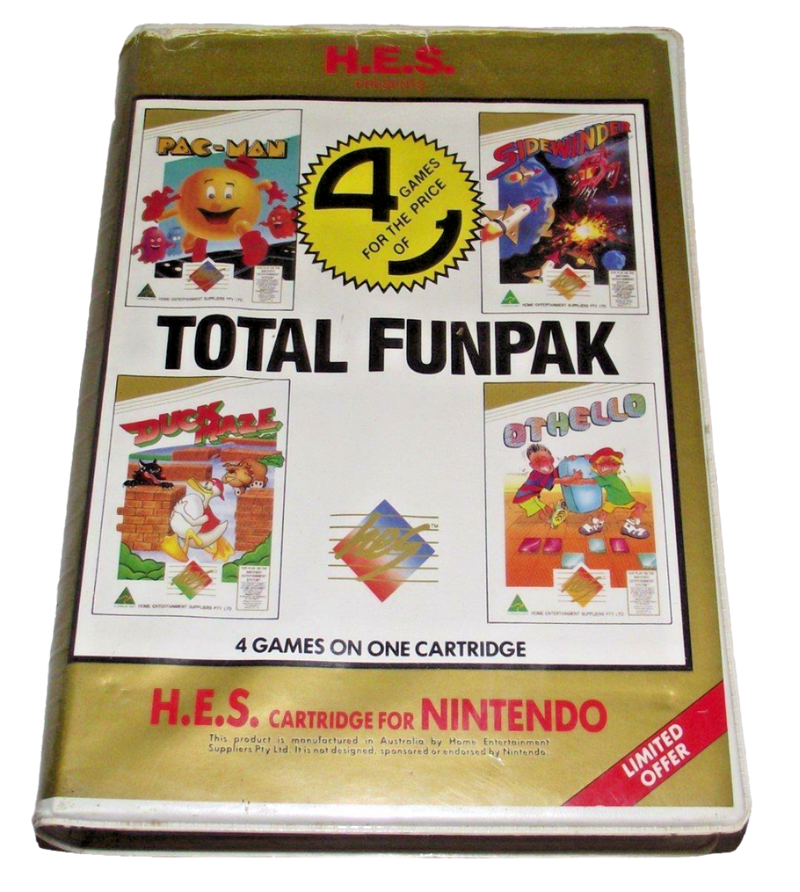 Total Funpak 4 in 1 Nintendo HES NES Boxed PAL *Complete* Piggy Back