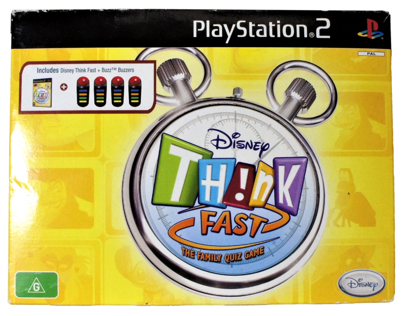 Disney Think Fast The Family Quiz + Buzzers Boxed PS2 Playstation 2