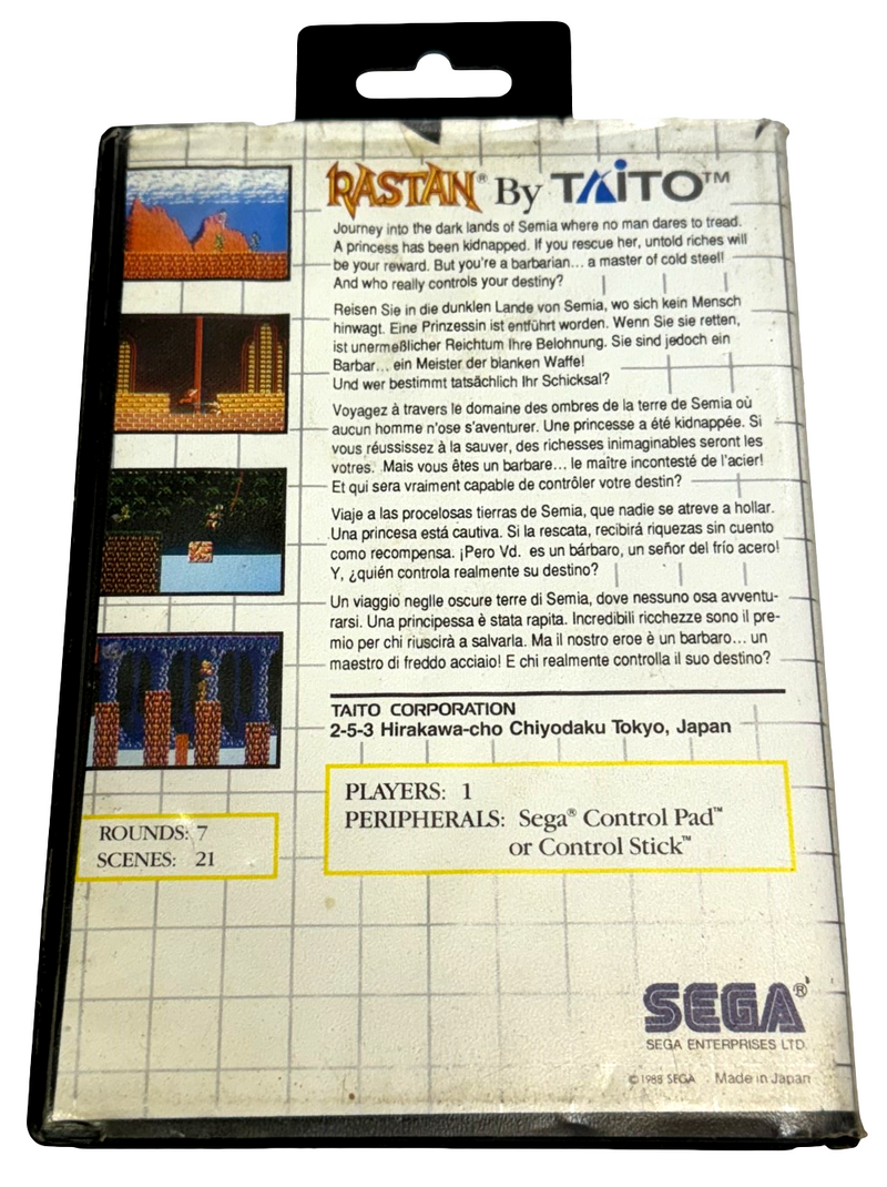 Rastan Sega Master System *Complete* (Preowned)