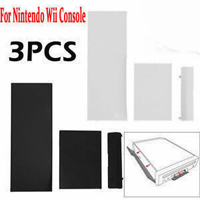 3pcs Door Slot Cover Lids Flap Replacement Parts for Wii Console Red Black White
