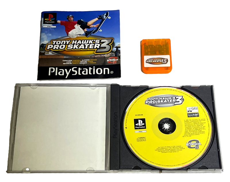 Tony Hawk's Pro Skater 3 PS1 PS2 PS3 PAL *Complete* Plus Memory Card (Preowned)