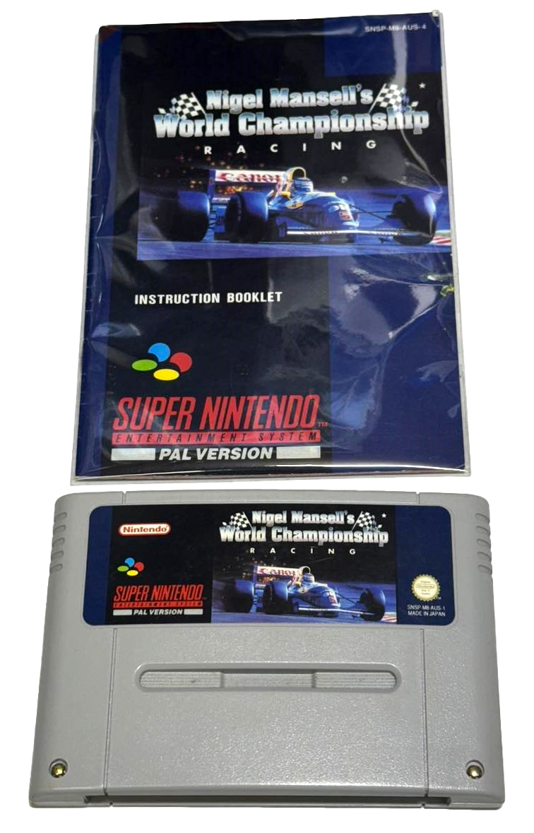 Nigel Mansell's World Championship Racing Nintendo SNES PAL *Cart and Manual* (Preowned)