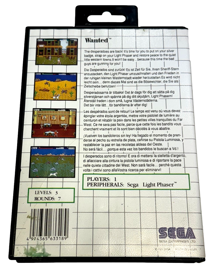 Wanted Sega Master System *Complete* (Preowned)