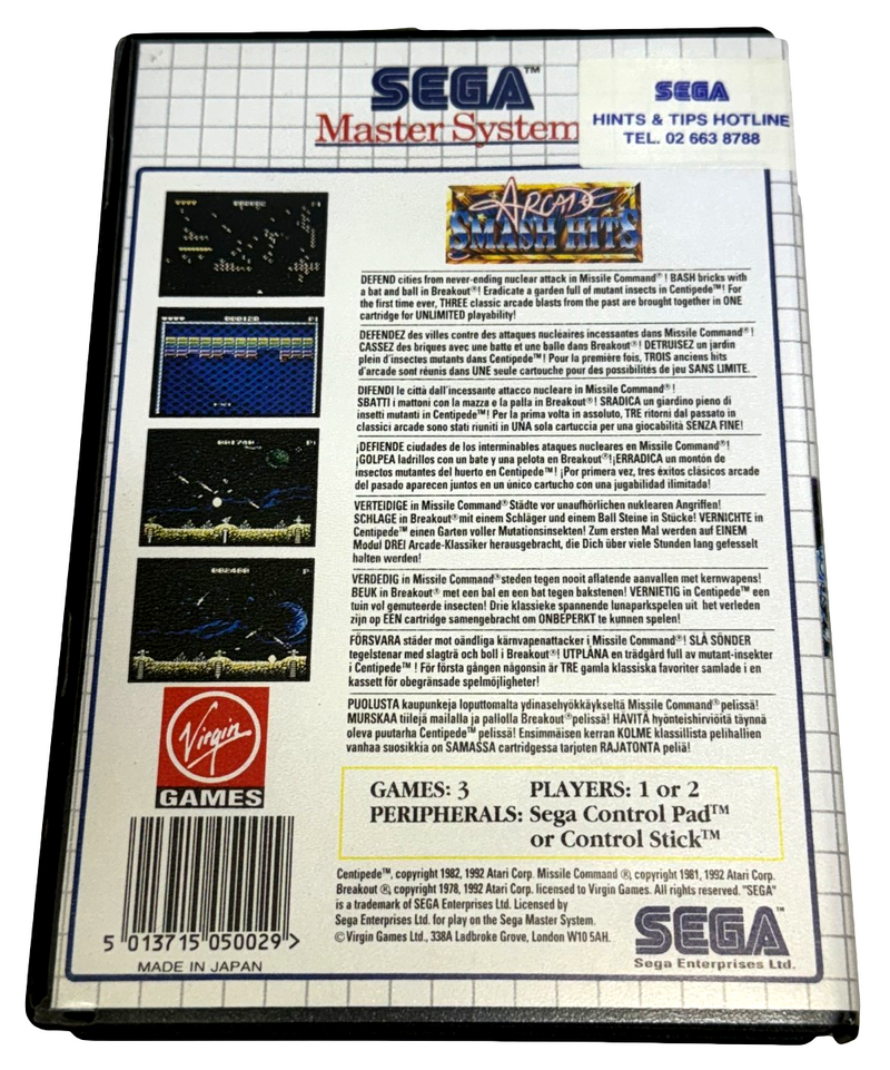 Arcade Smash Hits Sega Master System *Complete* (Preowned)