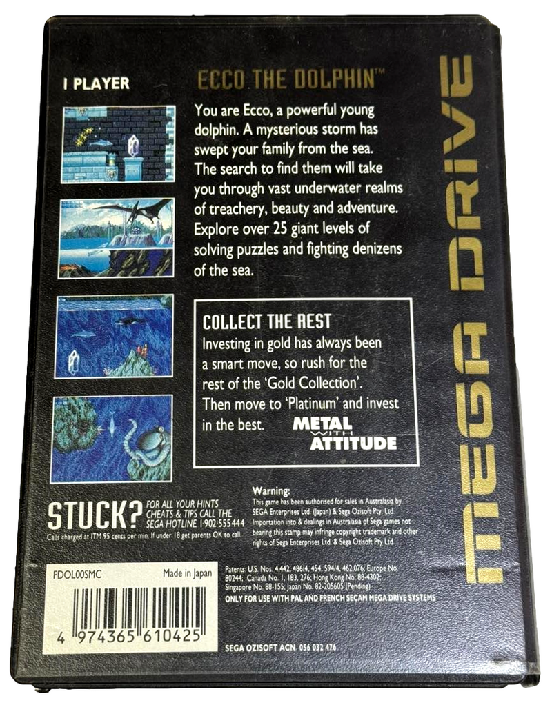 Ecco The Dolphin Sega Mega Drive *Complete* Gold Collection (Preowned)