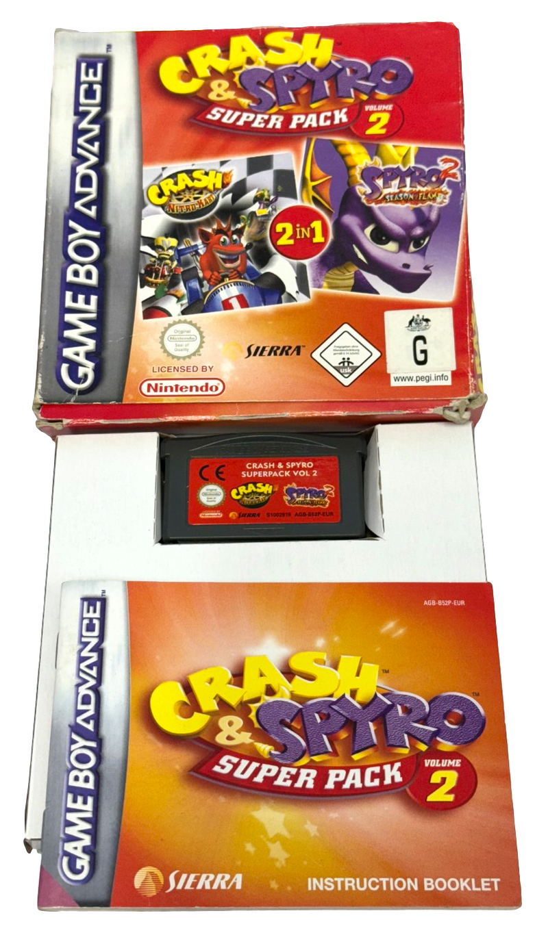 Crash & Spyro Super Pack 2 Nintendo Gameboy Advance GBA *Complete* Boxed (Preowned)