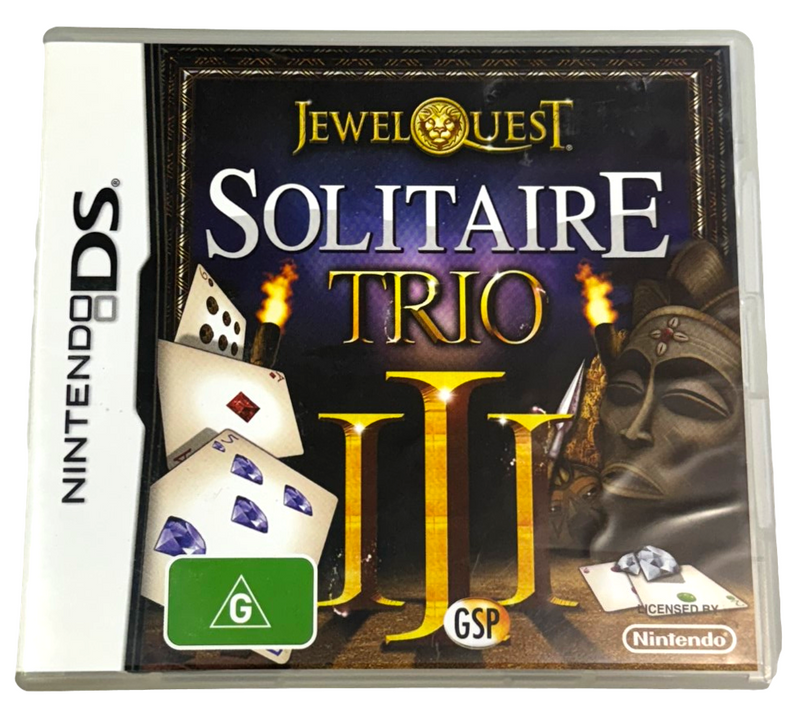 Jewel Quest Solitaire Trio Nintendo DS 2DS 3DS Game *Complete* (Preowned)