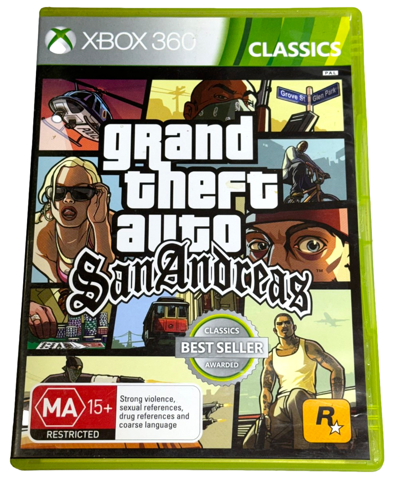 Grand Theft Auto San Andreas XBOX 360 PAL *Map and No Manual* (Preowned)