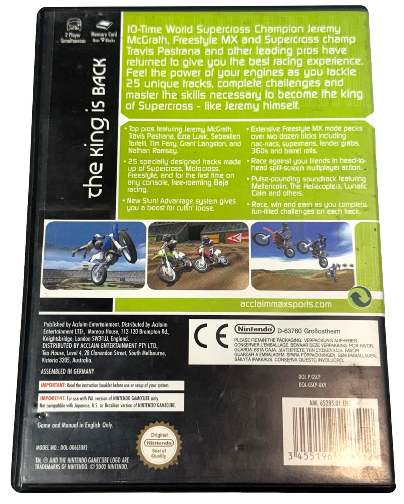 Jeremy McGrath Supercross World Nintendo Gamecube PAL *Complete* (Preowned)