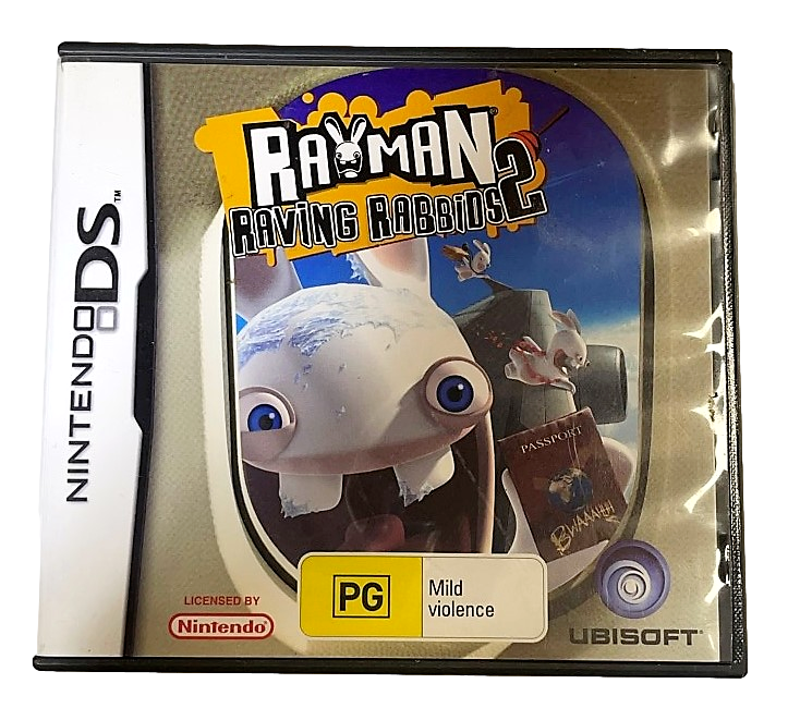 Rayman Raving Rabbids 2 Nintendo DS 2DS 3DS Game *Complete* (Preowned)