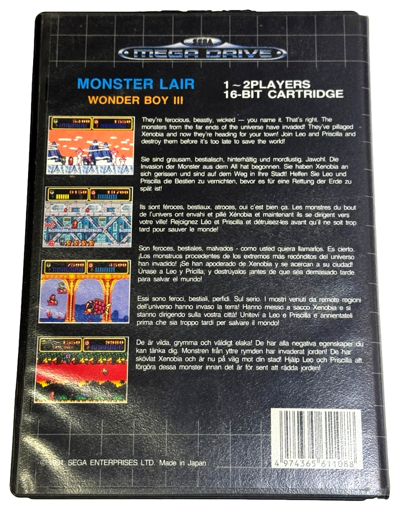 Monster Lair Wonder Boy III 3 Sega Mega Drive PAL *Complete*