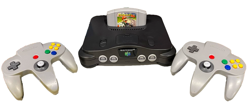 Nintendo 64 Console + 2 Grey Controllers + Mario Kart N64 PAL (Preowned)