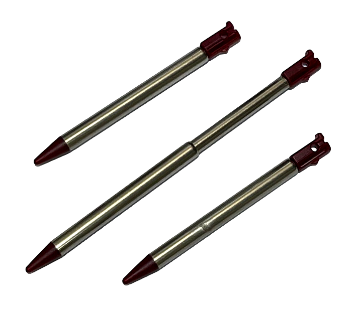 3 x Burgundy Retractable Touch Screen Stylus for Nintendo Original 3DS