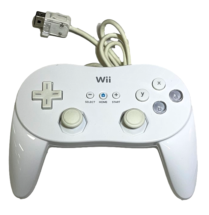 Genuine Nintendo Wii White Classic Controller Pro Remote SNES NES Mini (Pre-Owned)