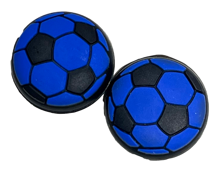 Thumb Grips x 2 For PS4 PS5 XBOXONE Xbox Series Toggle Cover Cap - Blue Soccer
