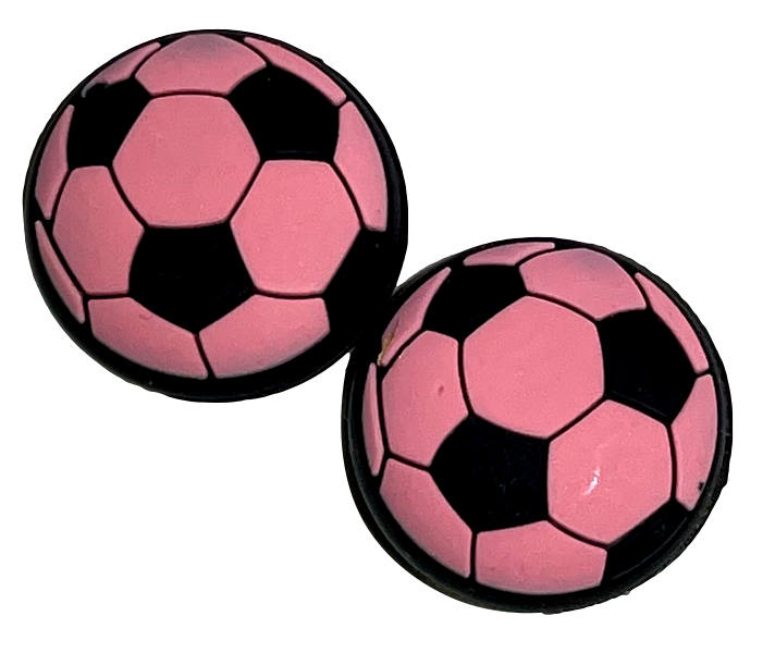 Thumb Grips x 2 For PS4 PS5 XBOXONE Xbox Series Toggle Cover Cap - Pink Soccer