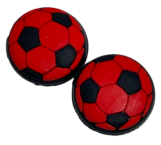 Thumb Grips x 2 For PS4 PS5 XBOXONE Xbox Series X Toggle Cover Cap - Red Soccer