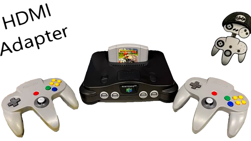 Nintendo 64 Console + 2 Grey Controllers + Mario Kart N64 PAL HDMI  (Preowned)