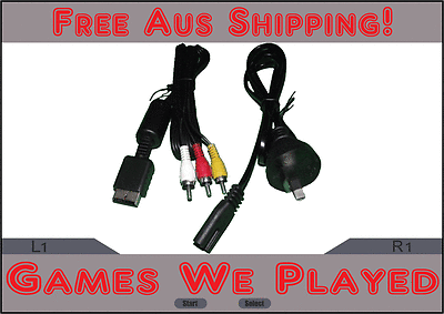Playstation 3 Slim PS3 AV Cables and Power Cord Lead Aftermarket AU Plug - Games We Played