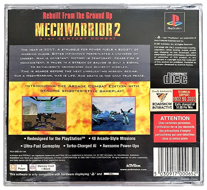 MechWarrior 2 PS1 PS2 PS3 PAL *Complete* Ex-Rental (Pre-Owned)