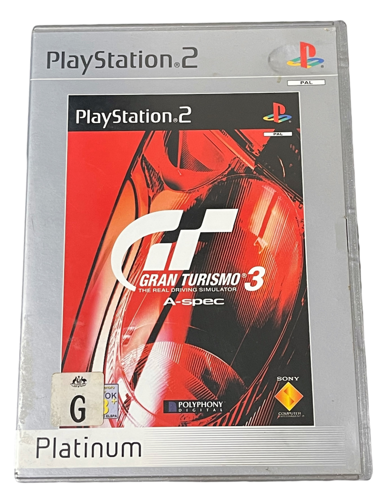 Gran Turismo 3 A-Spec PS2 (Platinum) PAL *No Manual* (Preowned)