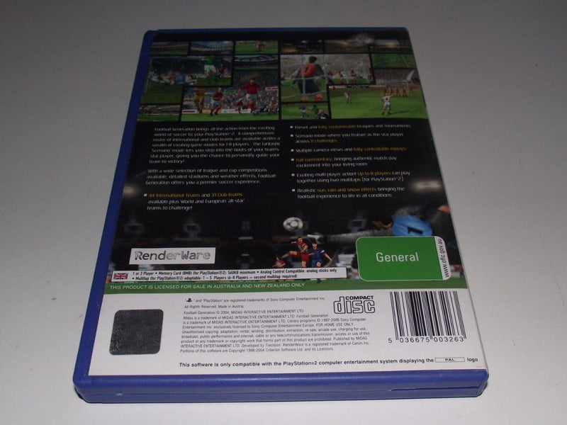 Football Generation PS2 PAL *No Manual* (Preowned)