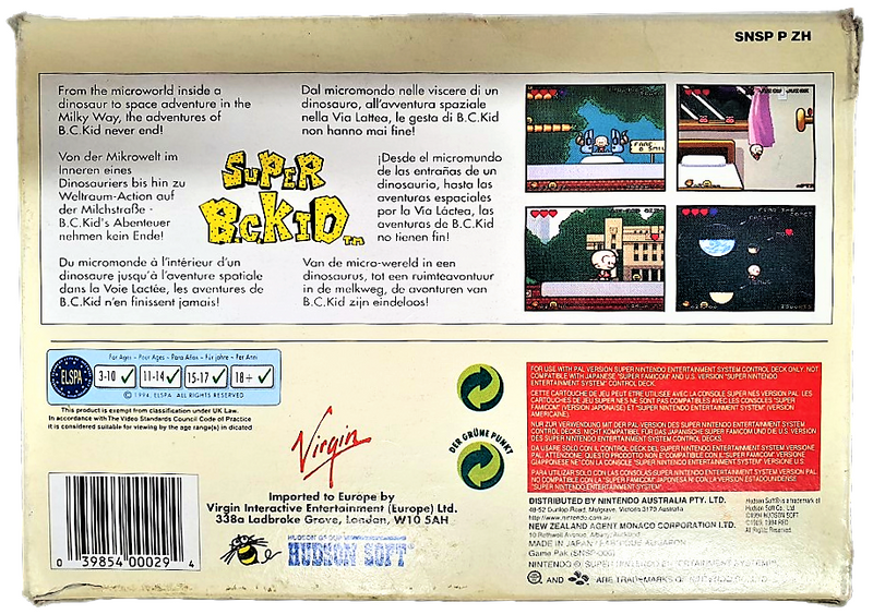 Super B.C Kid Super Nintendo SNES Boxed *Complete* PAL (Preowned)