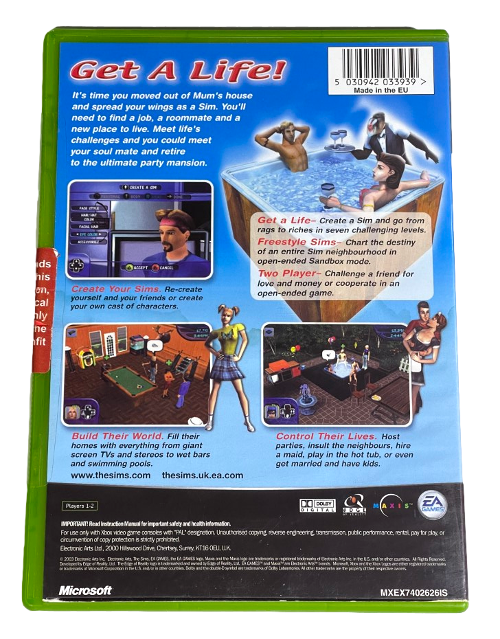The Sims Xbox Original PAL *Brand New*