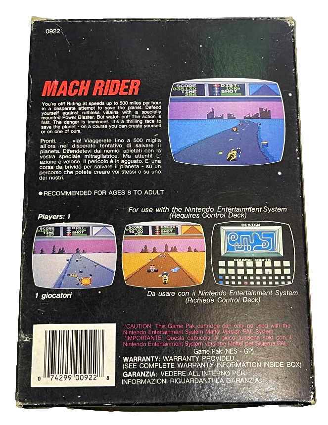 Mach Rider Nintendo NES Boxed PAL *Complete*