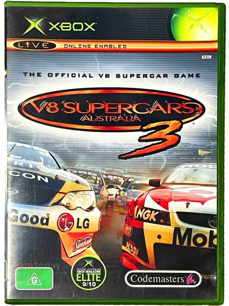 V8 Supercars Australia 3 Xbox Original PAL *No Manual* (Preowned)