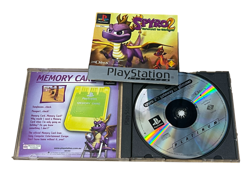 Spyro 2 Gateway to Glimmer PS1 PS2 PS3 (Platinum) PAL *Complete* (Pre-Owned)