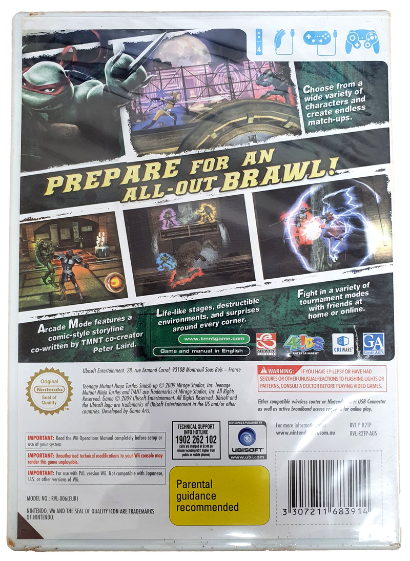 Teenage Mutant Ninja Turtles Smash Up Nintendo Wii PAL Wii U Compatible *Sealed*