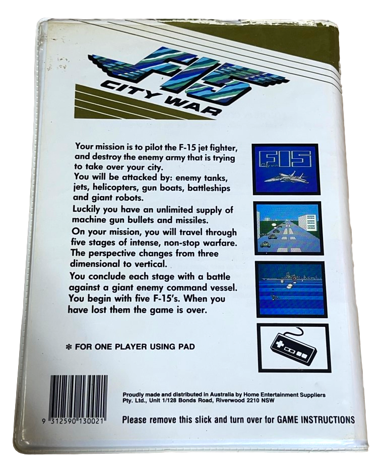 F-15 City War Nintendo HES NES Boxed PAL Piggy Back (Preowned)