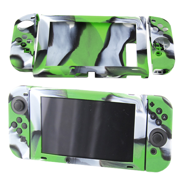 Silicone Cover For Switch + Joy Con - Black and Green