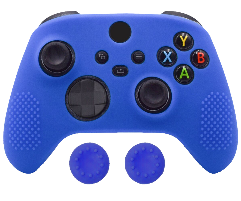 Silicone Cover + Thumb Grips For XBOX Series X Controller Case Skin - Blue - Games We Played