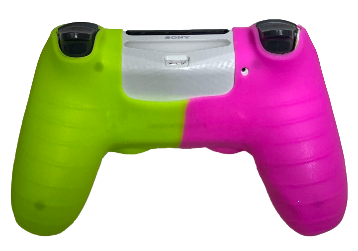 Silicone Cover For PS4 Controller Case Skin - Pink/Green