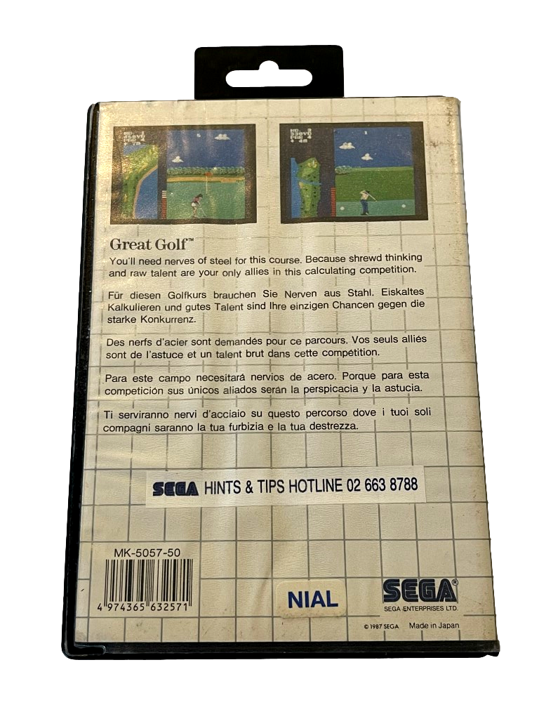 Great Golf Sega Master System *No Manual* (Pre-Owned)