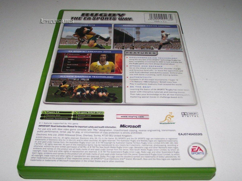 Rugby 2005 Xbox Original PAL  *No Manual* (Preowned)